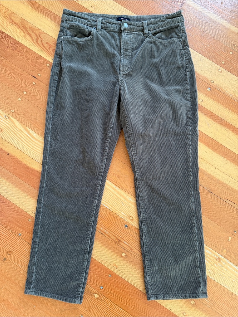 Quince Olive Green Corduroy Straight Leg Pants size 14